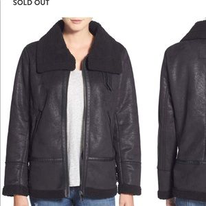 STEVE MADDEN Faux Shearling Aviator Jacket